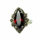 Silver Ring Marcasite Garnet