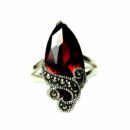 Silver Ring Marcasite Garnet