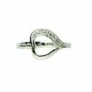 Silver Ring Heart Clear Stones