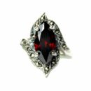 Ring Silver Oval Cut Garnet