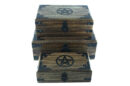 Box Wooden Pentagram Set Of 3