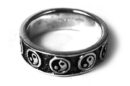 Silver Ring Ying Yang Circles