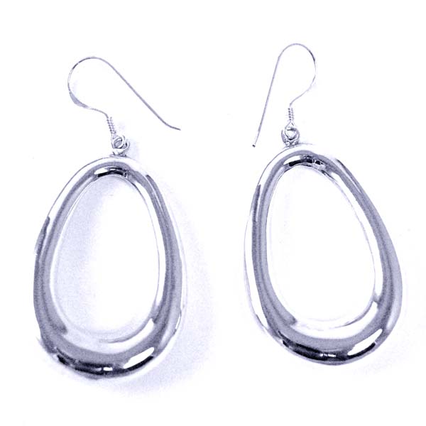 Silver Earring Drop Oval
