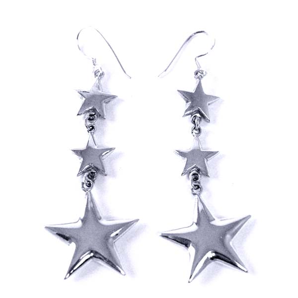 Silver Earring Triple Star