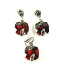 Silver Pendant And Earring Set