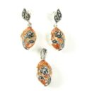 Silver Pendant And Earring Set