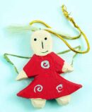 Angel Decoration Red Wooden