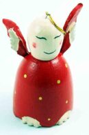 Angel Decoration Red Wooden
