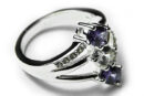 Silver Ring Double CZ Amethyst