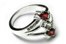 Silver Ring Double CZ Garnet