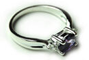 Silver Ring Oval CZ Amethyst