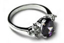 Silver Ring Oval CZ Amethyst