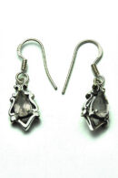 Silver Earring Tear Drop Rose Quartz
