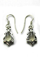 Silver Earring Tear Drop Rainbow