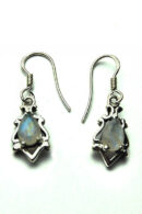 Silver Earring Tear Drop Rainbow