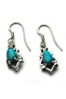 Silver Earring Tear Drop Turquoise