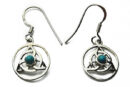 Silver Earring Triquetra Turquoise