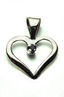 Silver Pendant Heart Amethyst