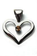 Silver Pendant Heart Citrine