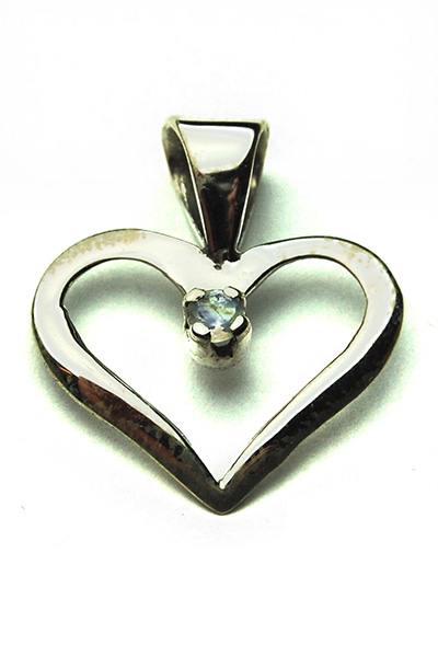 Silver Pendant Heart Rainbow