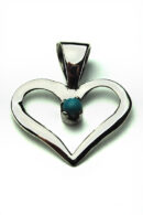 Silver Pendant Heart Turquoise