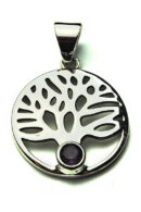 Silver Pendant Tree Amethyst