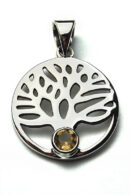 Silver Pendant Tree Citrine