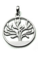 Silver Pendant Tree In Circle
