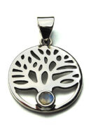 Silver Pendant Tree Rainbow