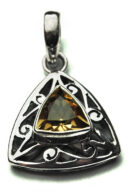 Silver Pendant Triangle Citrine