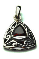 Silver Pendant Triangle Garnet
