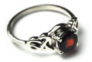 Silver Ring Circle Garnet