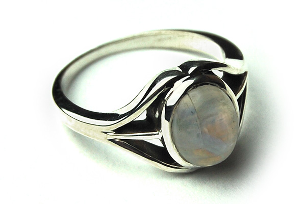 Silver Ring Oval Rainbow