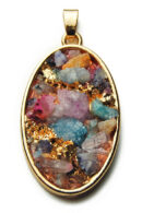 Pendant Oval Geode 25X35mm
