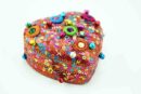 Box Heart Orange Glitter 10cm
