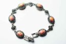 Silver Bracelet Marcasite Pink