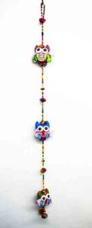 Mobile With 3 Owls And Bells
