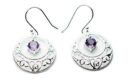 Silver Earring Circle Amethyst