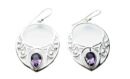 Silver Earring Circle Amethyst