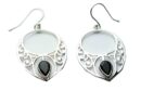 Silver Earring Circle Garnet