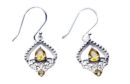 Silver Earring Double Citrine