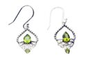 Silver Earring Double Peridot