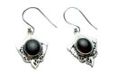 Silver Earring Oval Garnet