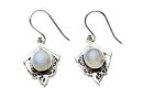 Silver Earring Oval Rainbow
