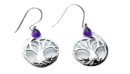 Silver Earring Tree Amethyst