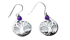 Silver Earring Tree Amethyst