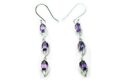 Silver Earring Triple Amethyst