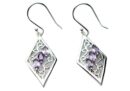 Silver Earring Triple Amethyst