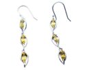 Silver Earring Triple Citrine