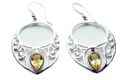 Silver Earring Circle Citrine